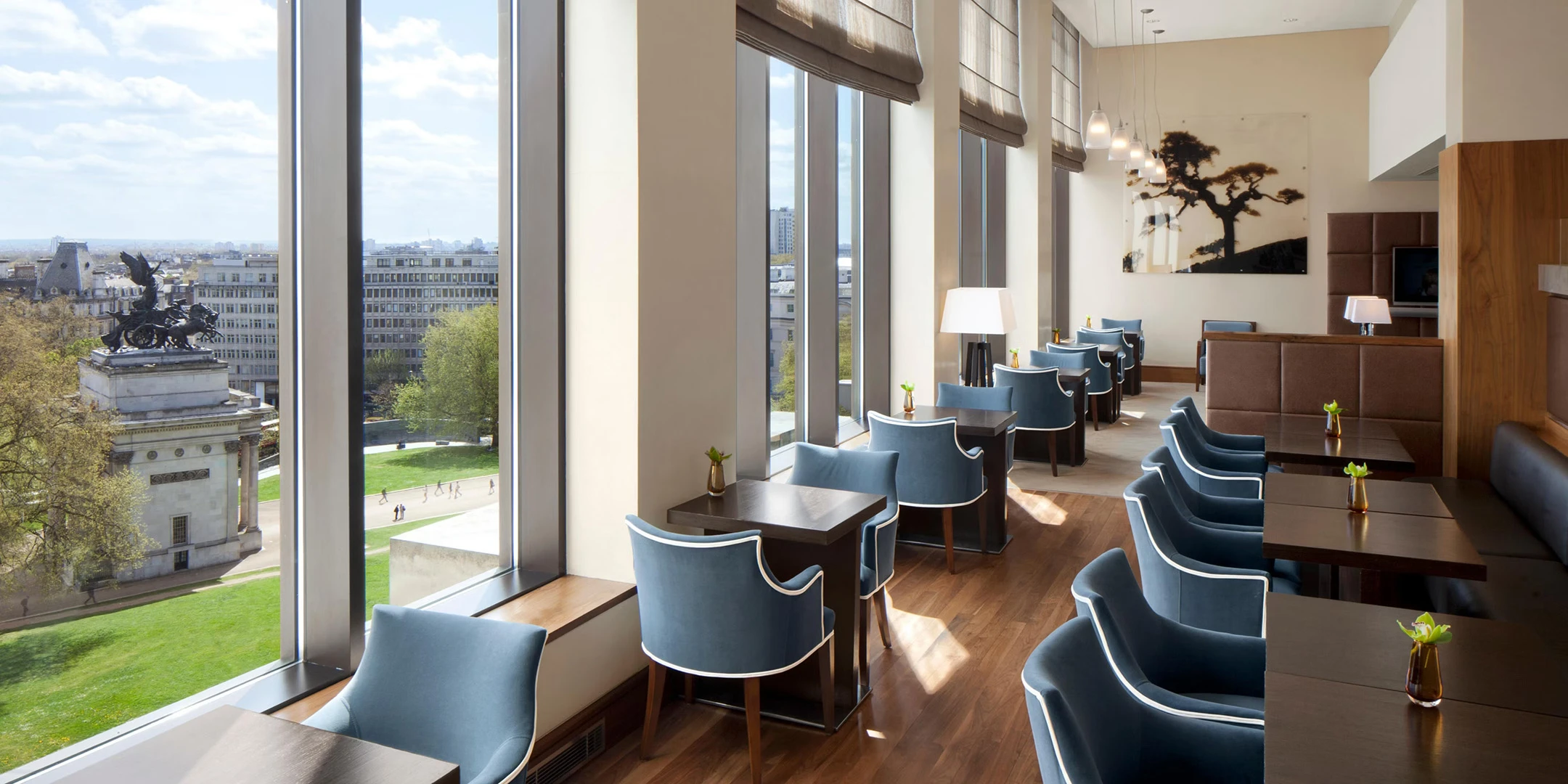 Elegant hotel suite with plush textures and warm lighting at Intercontinental London Park Lane.